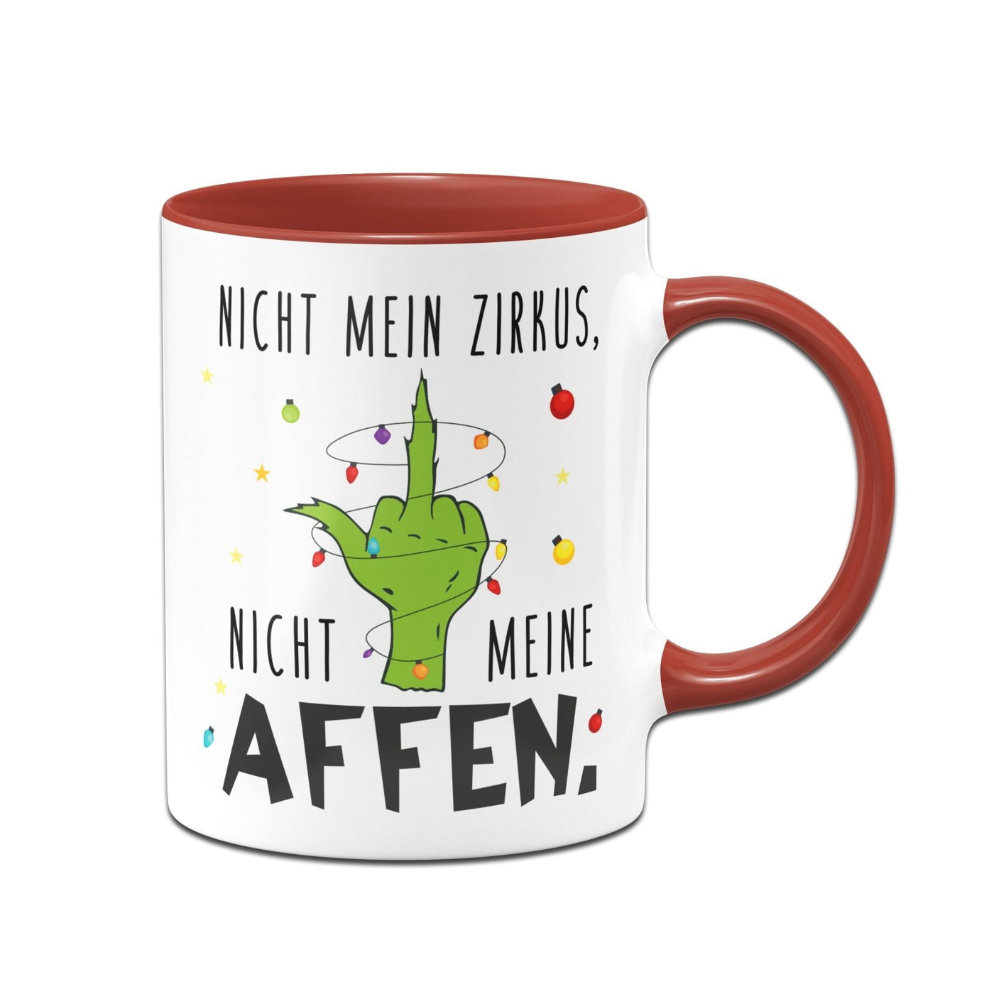 Bild: Grinch Tasse - Nicht mein Zirkus, nicht meine Affen. (Mittelfinger) Geschenkidee