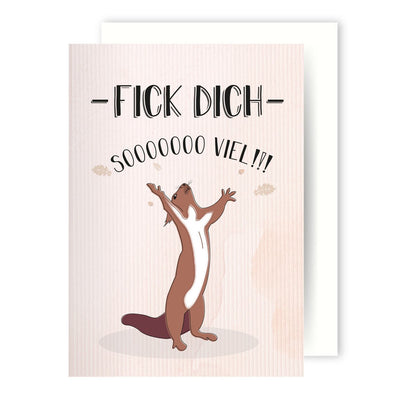 Bild: Grußkarte - Fick Dich so viel! - Eichhörnchen Geschenkidee