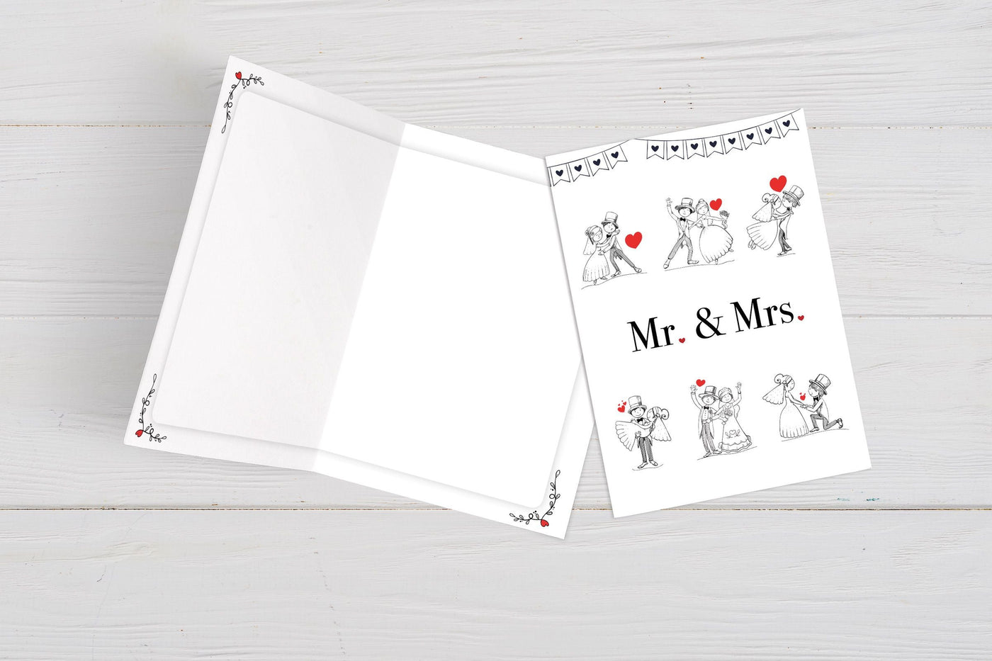 Bild: Hochzeitskarte - Grußkarte zur Hochzeit Mr. & Mrs. Geschenkidee