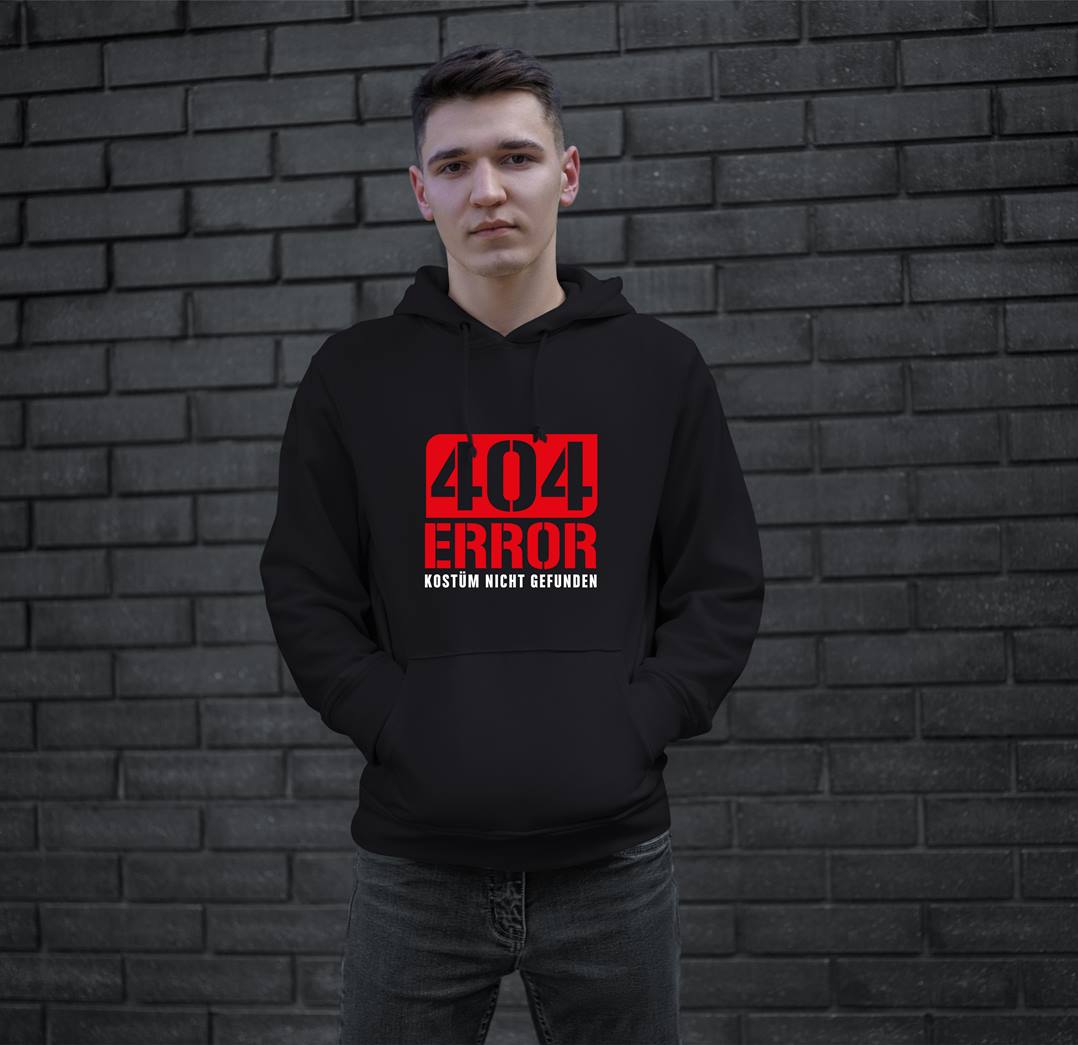 Bild: Hoodie - 404 Error Kostüm nicht gefunden Geschenkidee