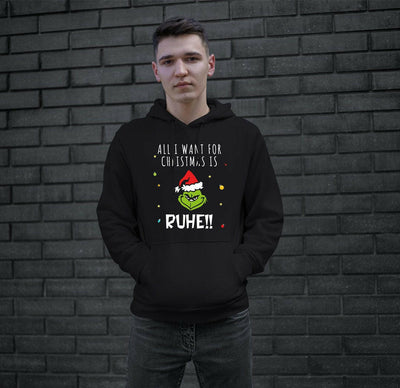 Bild: Hoodie - Grinch - All I want for Christmas is Ruhe! (Gesicht) Geschenkidee