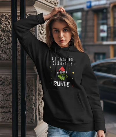 Bild: Hoodie - Grinch - All I want for Christmas is Ruhe! (Gesicht) Geschenkidee