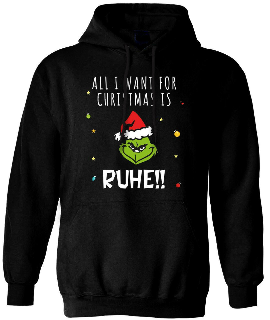Bild: Hoodie - Grinch - All I want for Christmas is Ruhe! (Gesicht) Geschenkidee