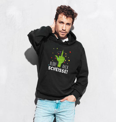 Bild: Hoodie - Grinch - Blöde Kackscheisse! (Mittelfinger) Geschenkidee