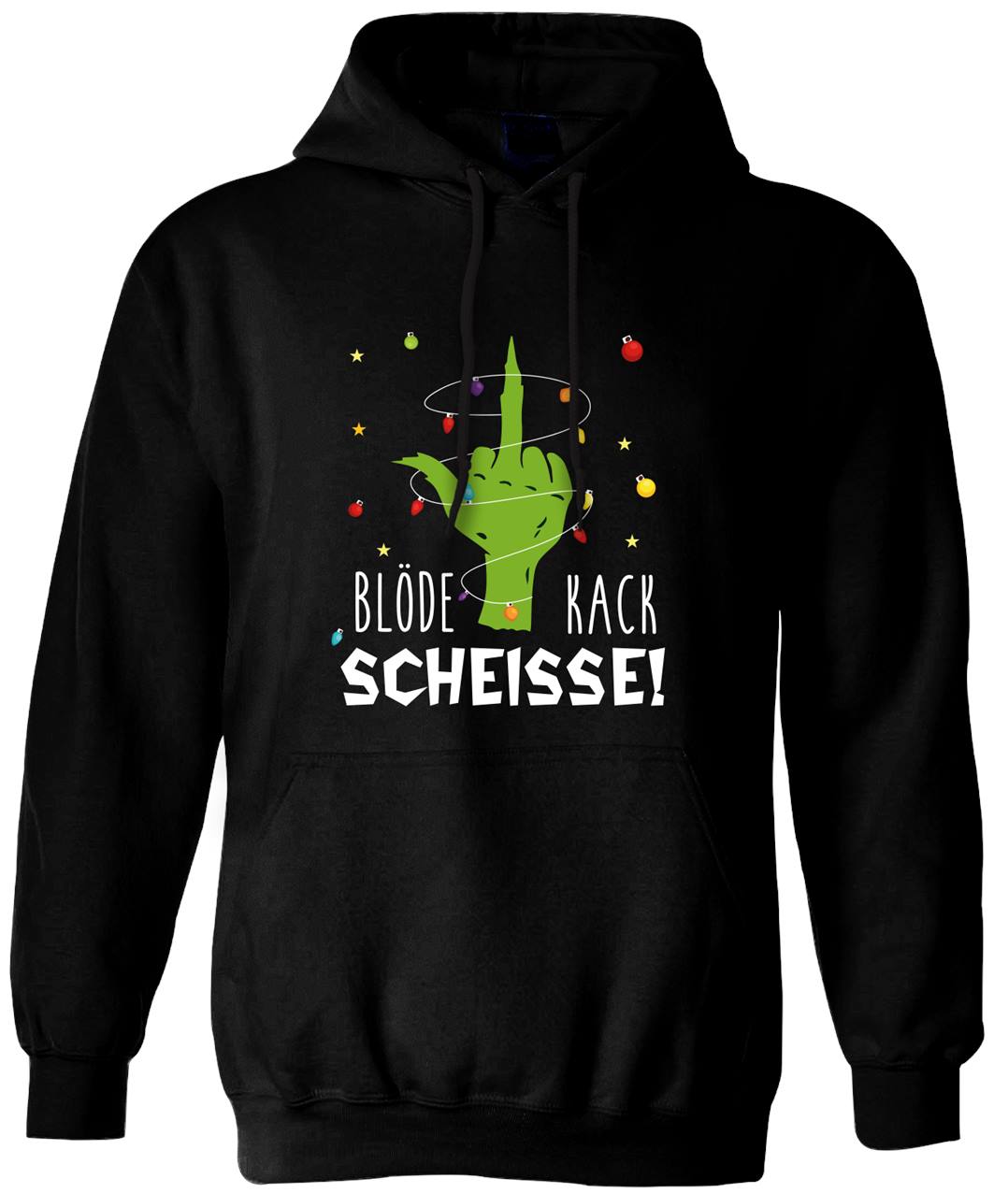 Bild: Hoodie - Grinch - Blöde Kackscheisse! (Mittelfinger) Geschenkidee