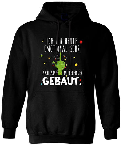 Bild: Hoodie - Grinch - Ich bin heute emotional sehr nah am Mittelfinger gebaut. Geschenkidee