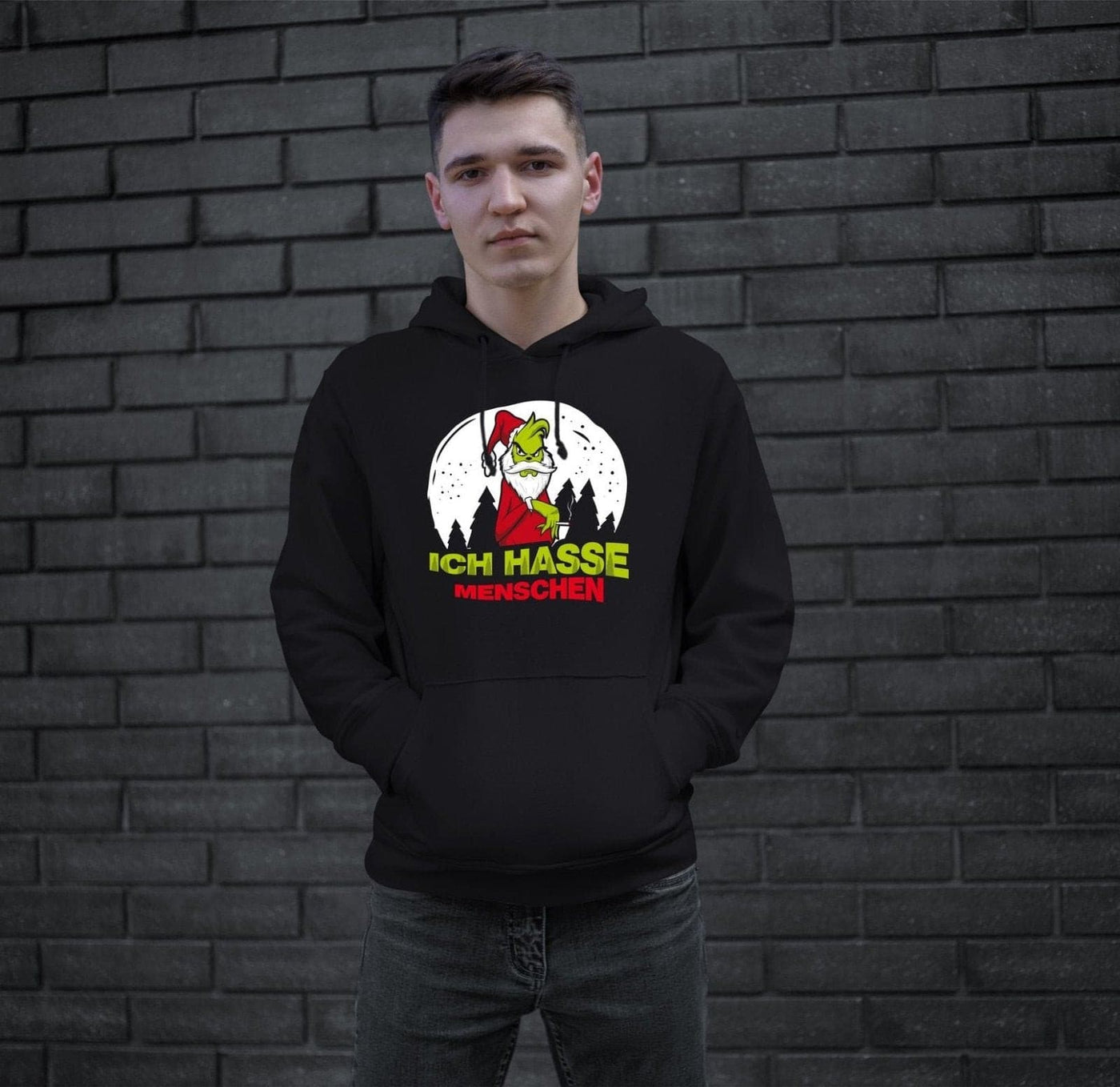 Bild: Hoodie - Grinch Ich hasse Menschen Geschenkidee