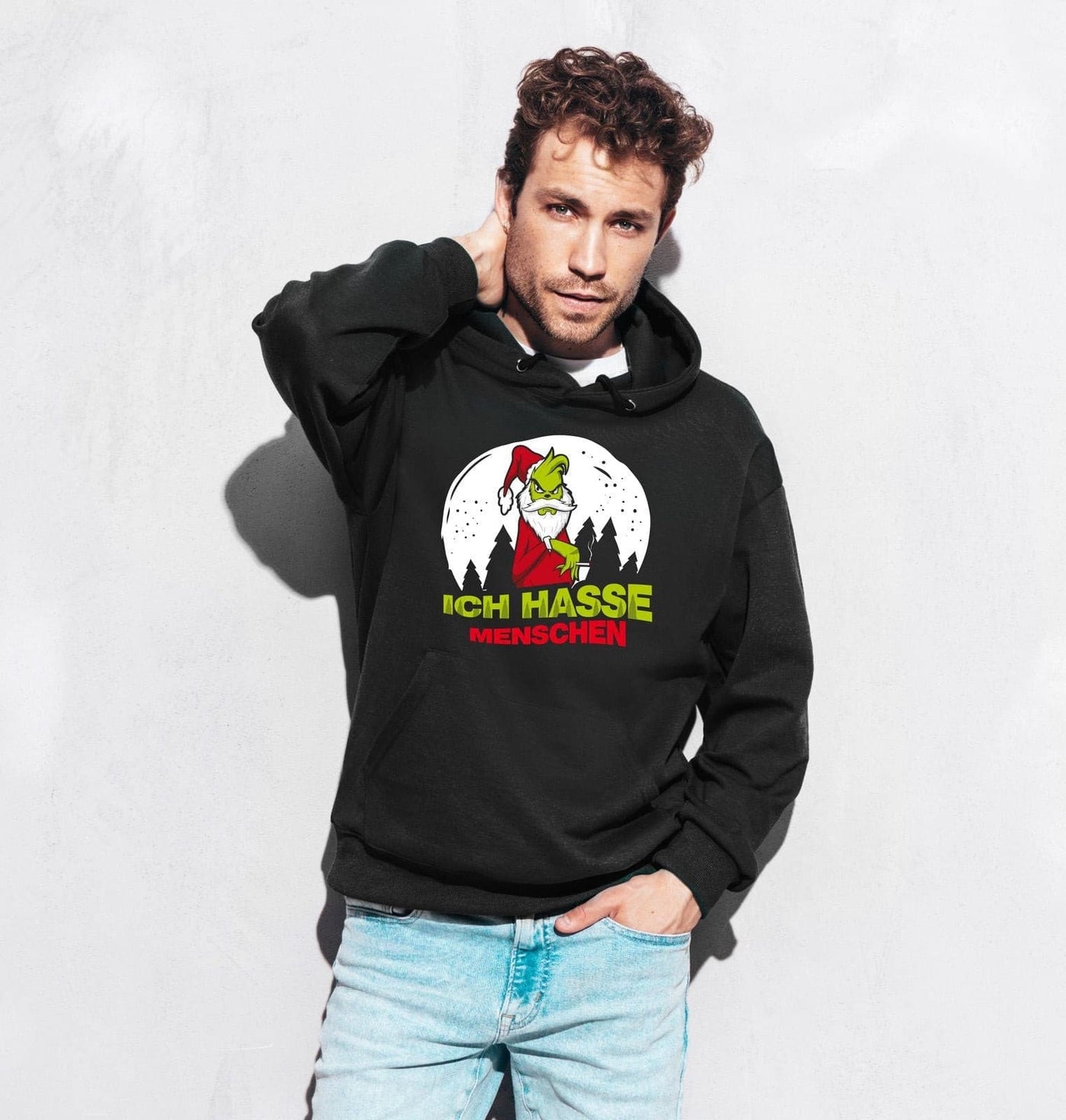 Bild: Hoodie - Grinch Ich hasse Menschen Geschenkidee