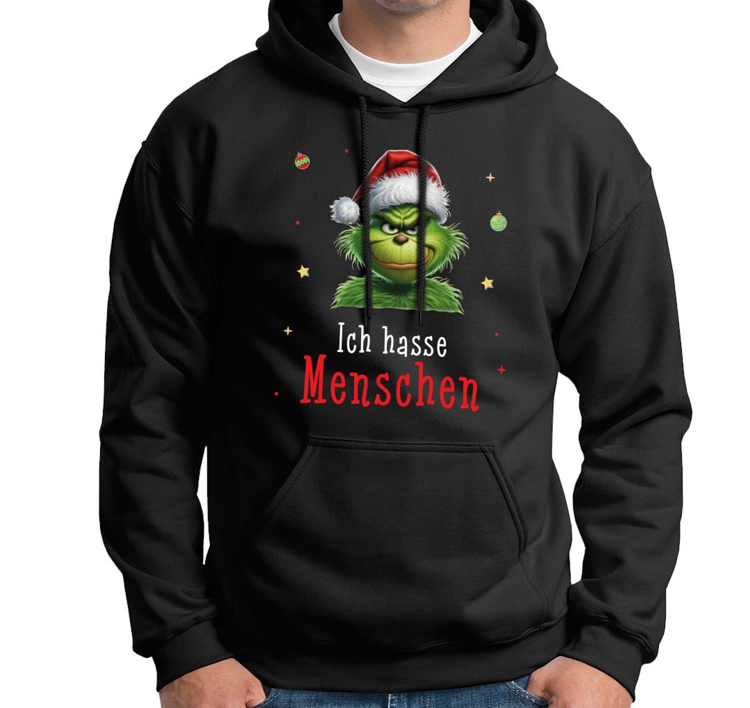 Bild: Hoodie - Grinch - Ich hasse Menschen (CS) Geschenkidee