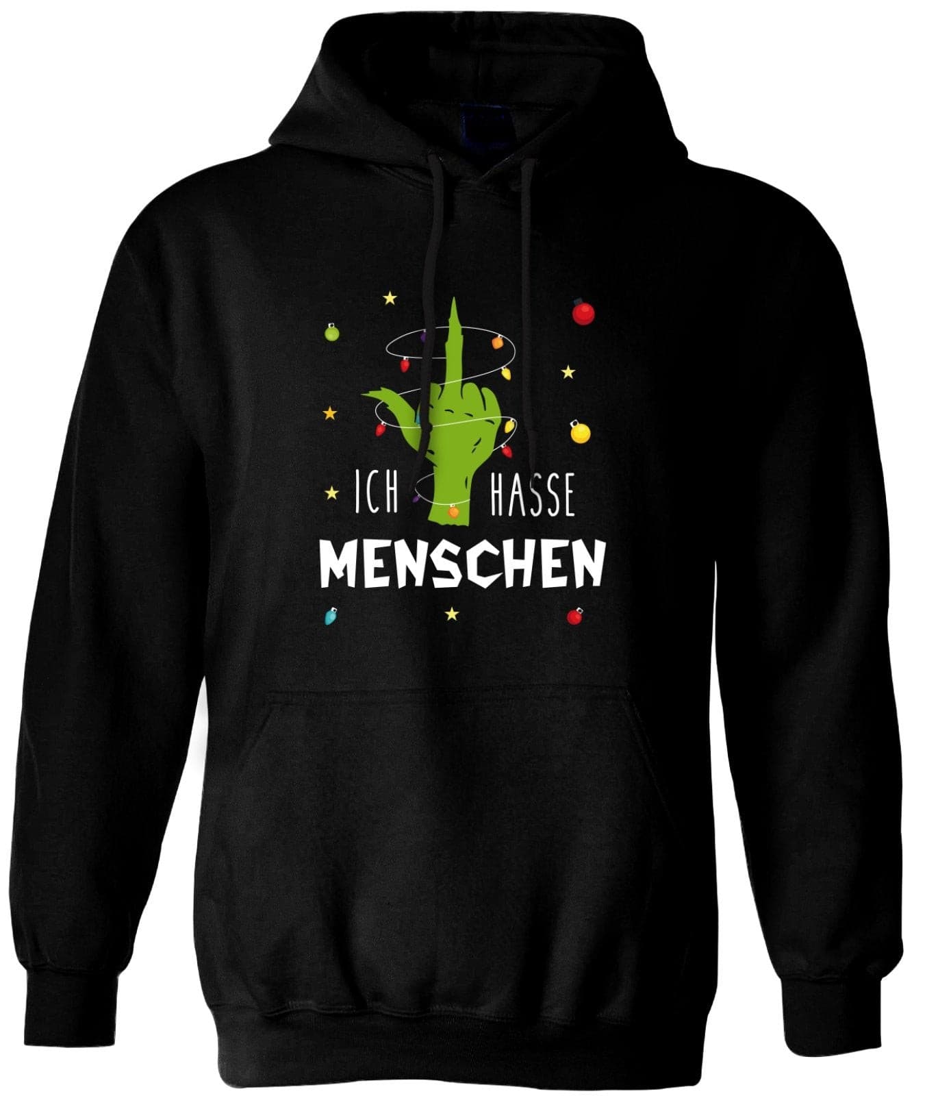 Bild: Hoodie - Grinch - Ich hasse Menschen (Mittelfinger) Geschenkidee