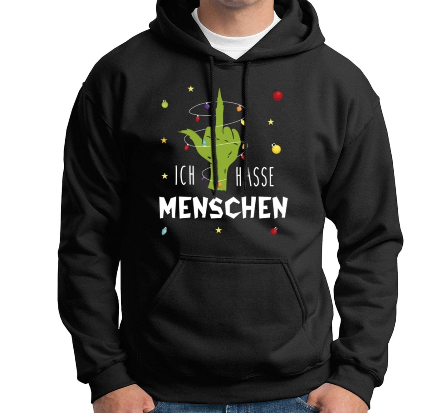 Bild: Hoodie - Grinch - Ich hasse Menschen (Mittelfinger) Geschenkidee