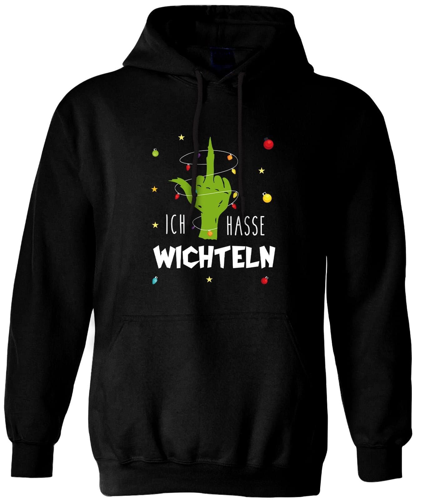 Bild: Hoodie - Grinch Ich hasse Wichteln (Mittelfinger) Geschenkidee