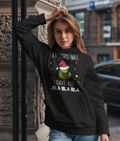 Bild: Hoodie - Grinch - Last Christmas I gave you ...bla bla bla (Gesicht) Geschenkidee