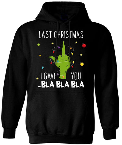 Bild: Hoodie - Grinch - Last Christmas I gave you ...bla bla bla (Mittelfinger) Geschenkidee