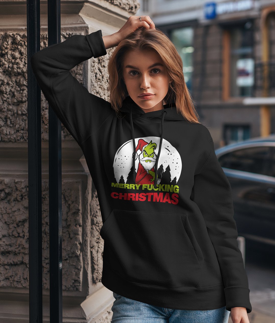 Bild: Hoodie - Grinch - Merry fucking Christmas Geschenkidee