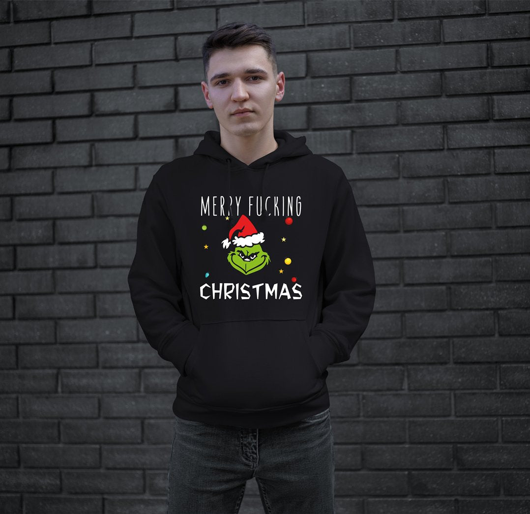 Bild: Hoodie - Grinch - Merry fucking Christmas (Gesicht) Geschenkidee