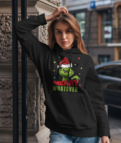 Bild: Hoodie - Grinch - Merry whatever (Gesicht & Hand) Geschenkidee