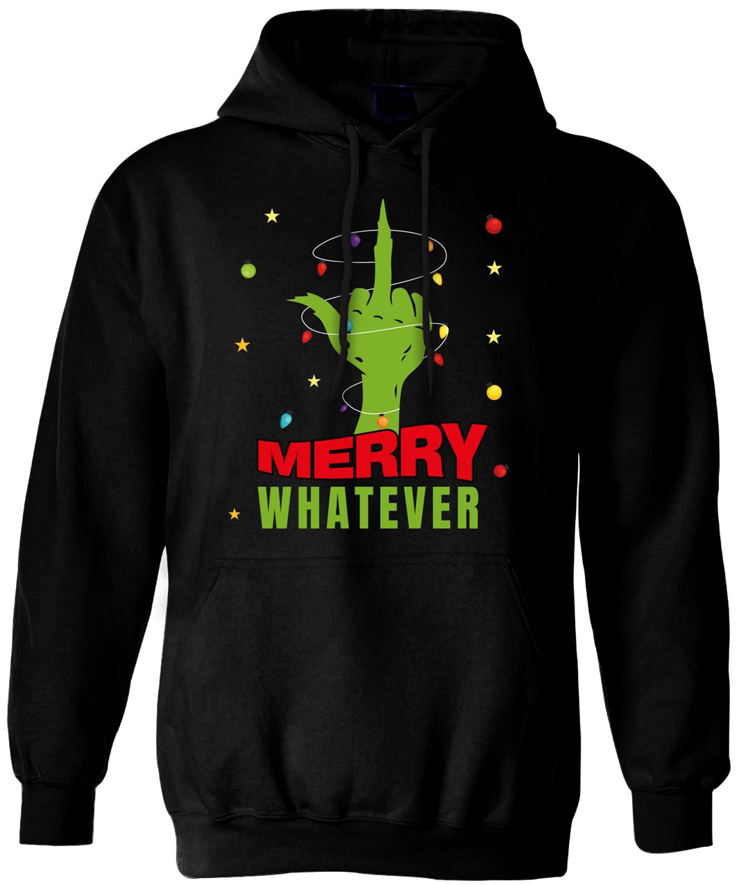 Bild: Hoodie - Grinch - Merry whatever (Mittelfinger) Geschenkidee