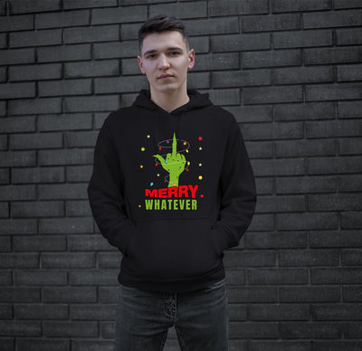 Bild: Hoodie - Grinch - Merry whatever (Mittelfinger) Geschenkidee