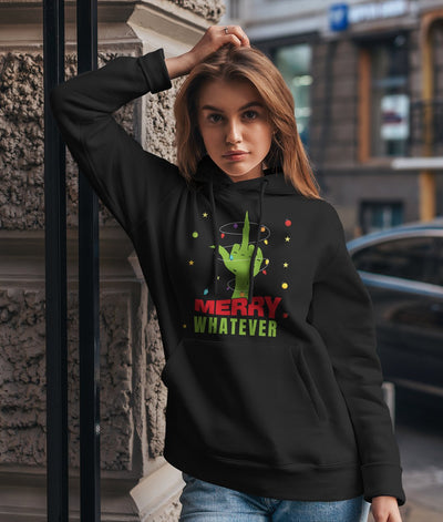 Bild: Hoodie - Grinch - Merry whatever (Mittelfinger) Geschenkidee