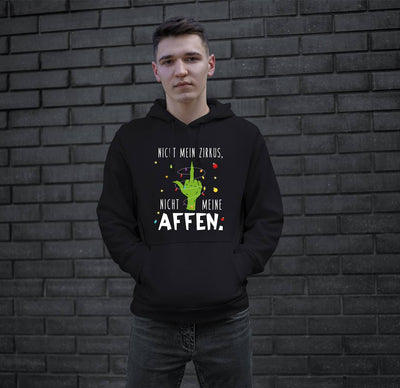 Bild: Hoodie - Grinch - Nicht mein Zirkus, nicht meine Affen. (Mittelfinger) Geschenkidee