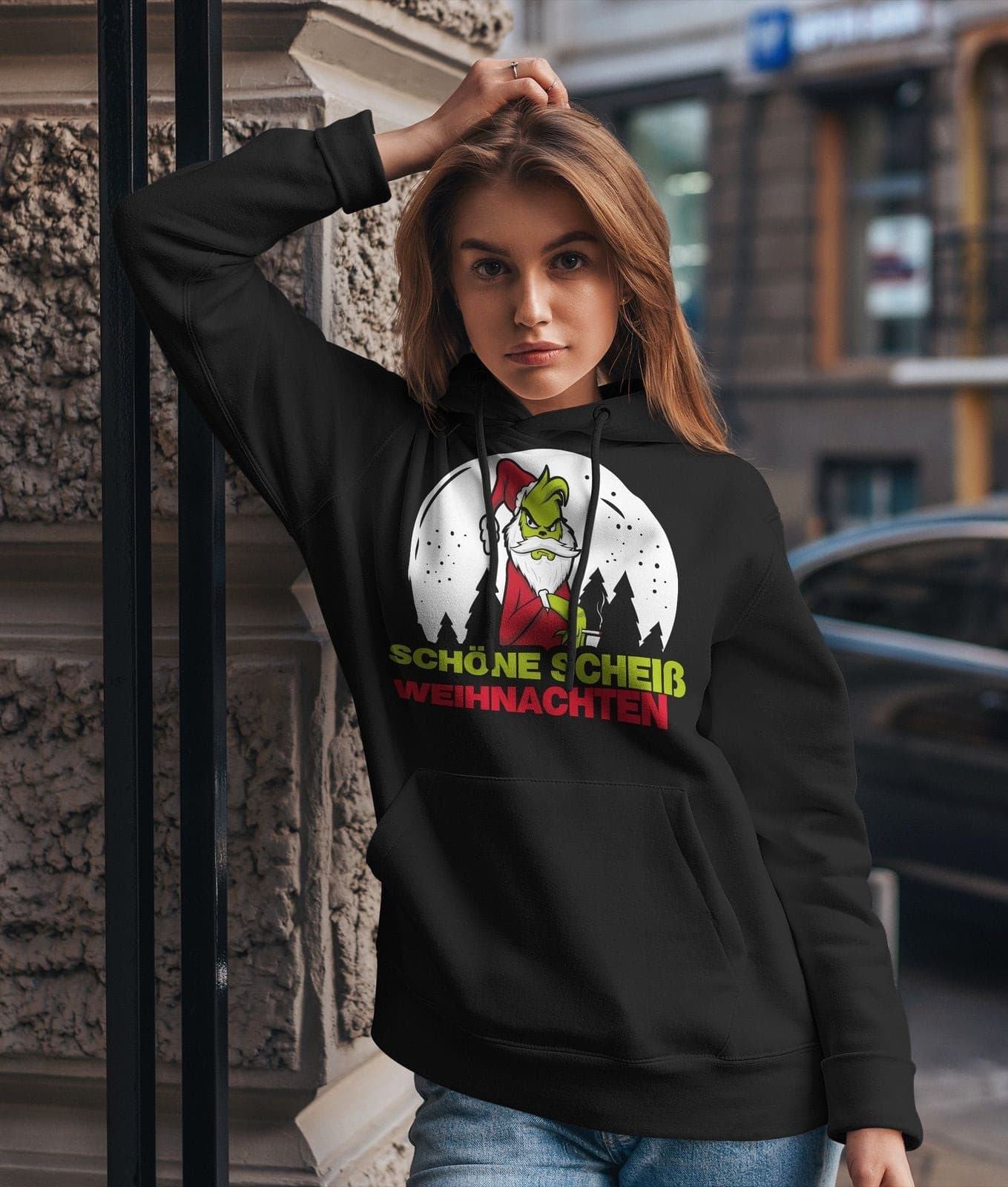 Bild: Hoodie - Grinch Schöne scheiß Weihnachten Geschenkidee