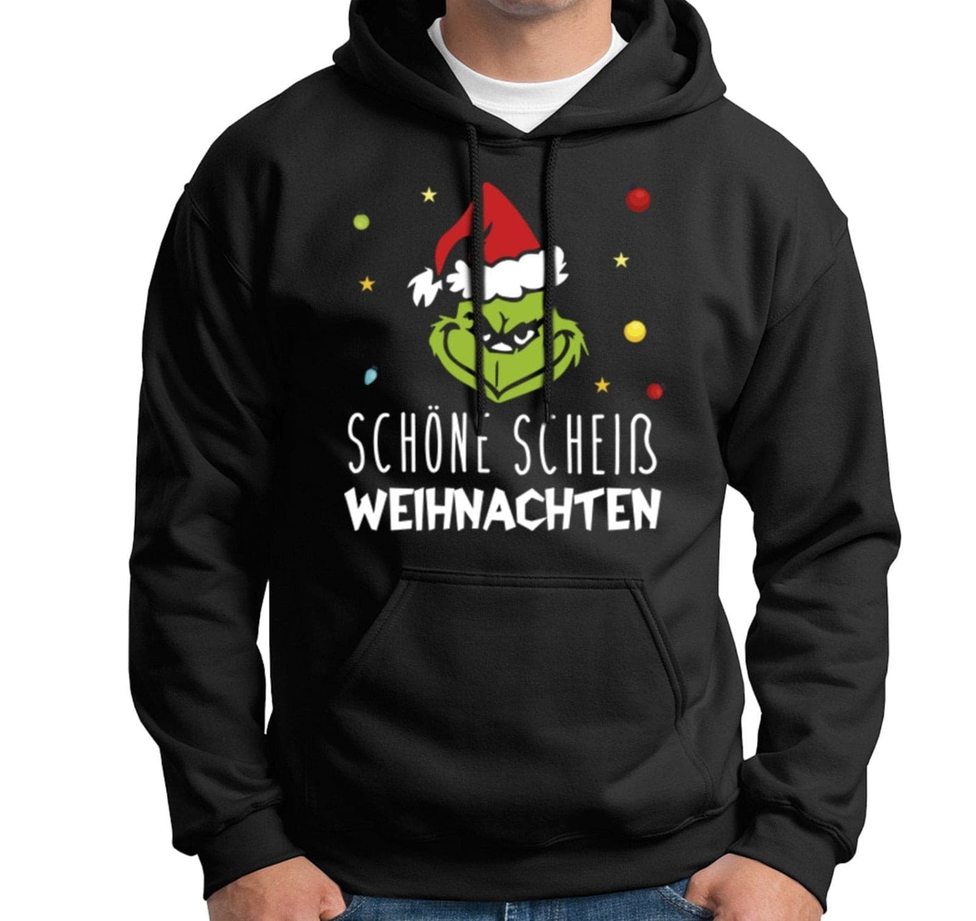 Bild: Hoodie - Grinch - Schöne scheiß Weihnachten (Gesicht) Geschenkidee