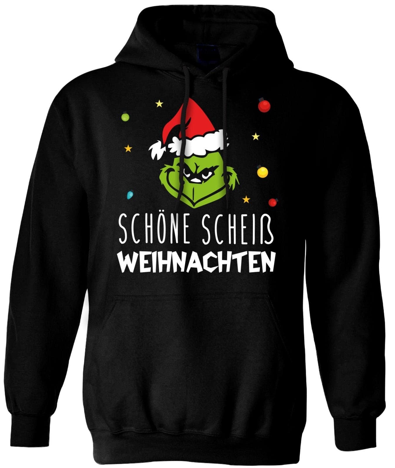 Bild: Hoodie - Grinch - Schöne scheiß Weihnachten (Gesicht) Geschenkidee