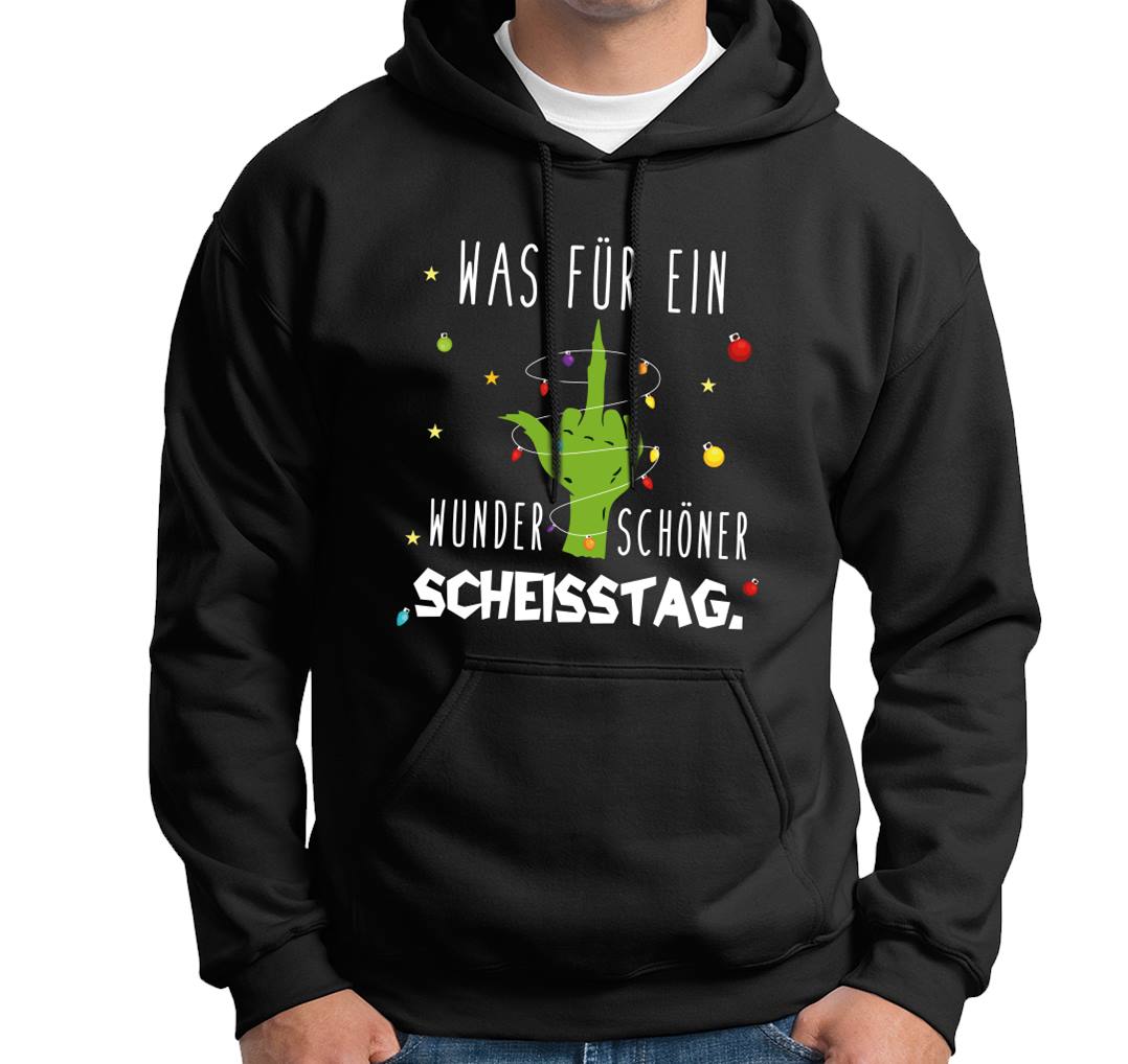 Bild: Hoodie - Grinch - Was für ein wunderschöner Scheisstag. (Mittelfinger) Geschenkidee