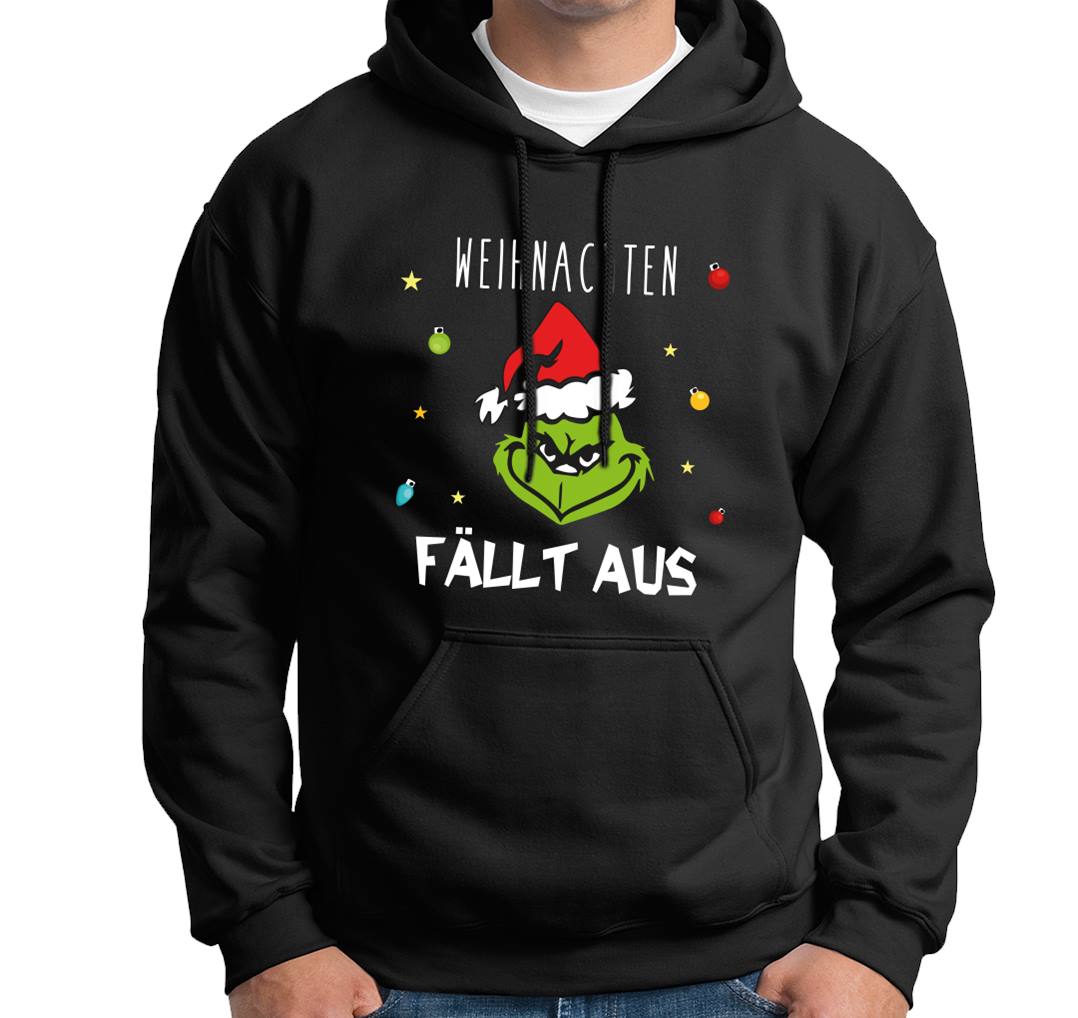 Bild: Hoodie - Grinch - Weihnachten fällt aus (Gesicht) Geschenkidee