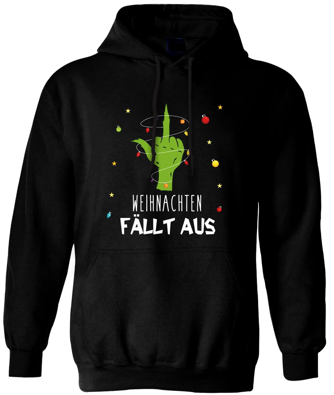 Bild: Hoodie - Grinch - Weihnachten fällt aus (Mittelfinger) Geschenkidee