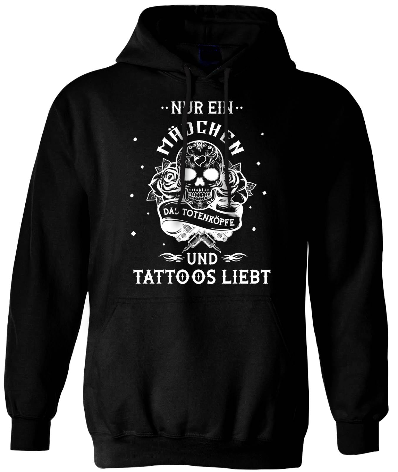 Bild: Hoodie - Nur ein Mädchen das Totenköpfe und Tattoos liebt Geschenkidee