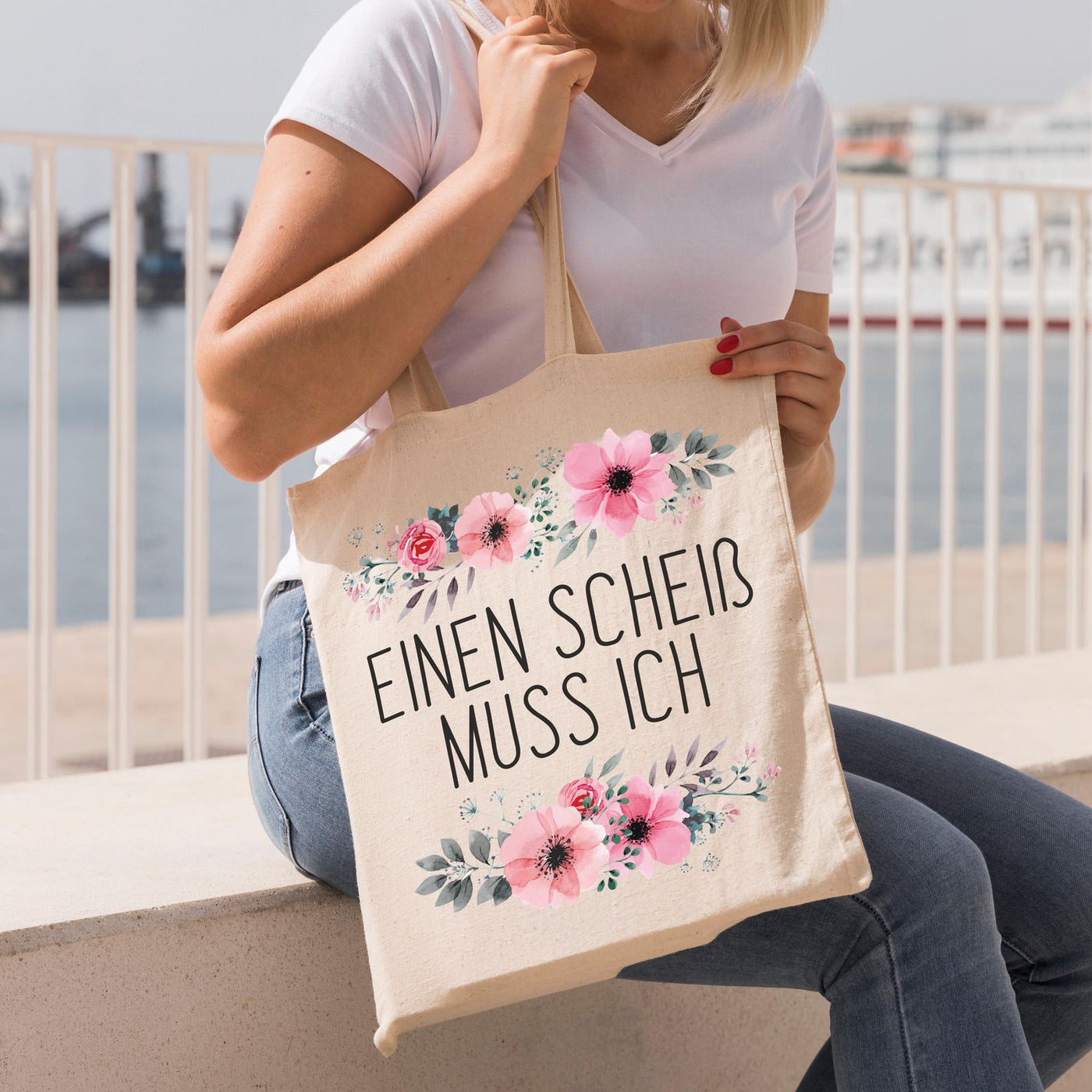 Bild: Beutel - Einen Scheiss muss ich - blumig Geschenkidee