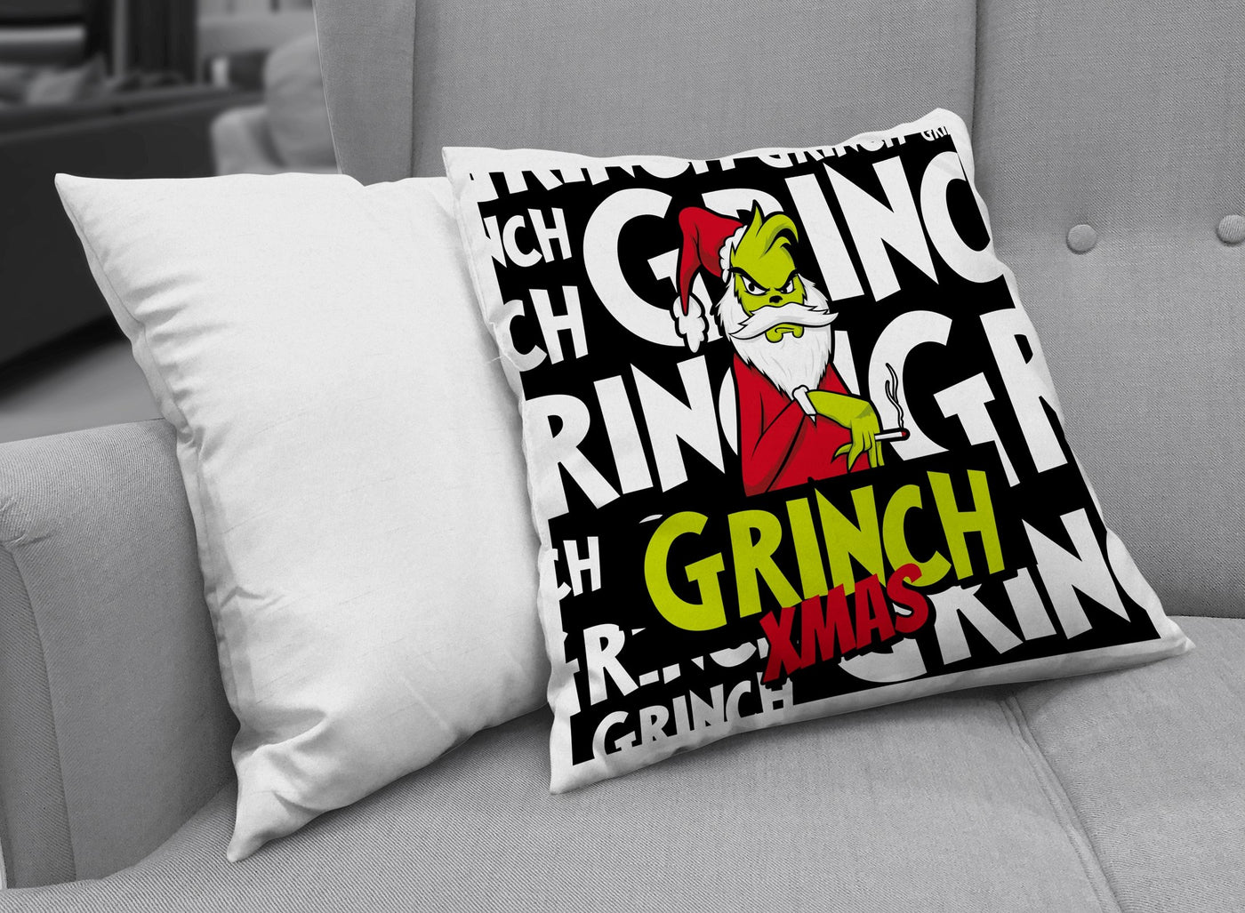 Bild: Kissen - Grinch Xmas (Komplettdruck) Geschenkidee