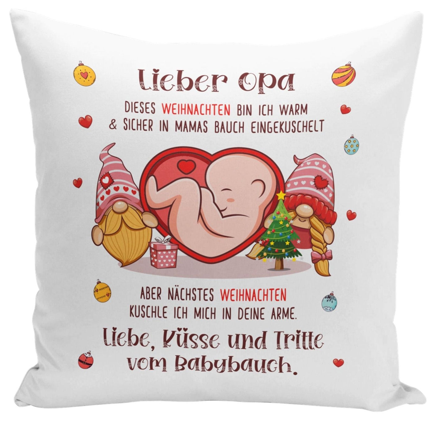 Bild: Kissen - Lieber Opa dieses Weihnachten bin ich noch in Mamas Bauch Geschenkidee