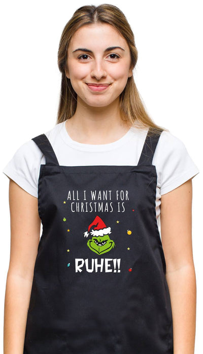 Bild: Kochschürze - Grinch - All I want for Christmas is Ruhe! (Gesicht) Geschenkidee