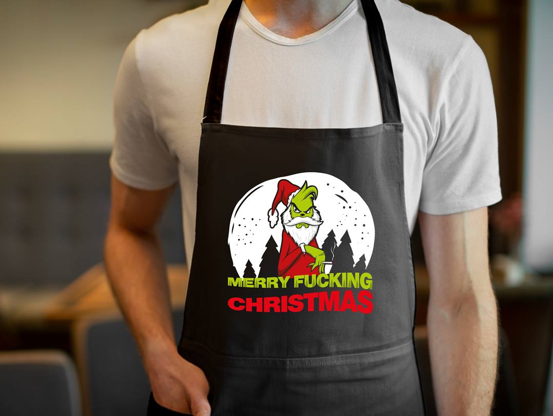 Bild: Kochschürze - Grinch - Merry fucking Christmas Geschenkidee