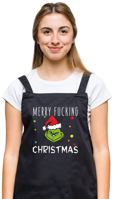 Bild: Kochschürze - Grinch - Merry fucking Christmas (Gesicht) Geschenkidee