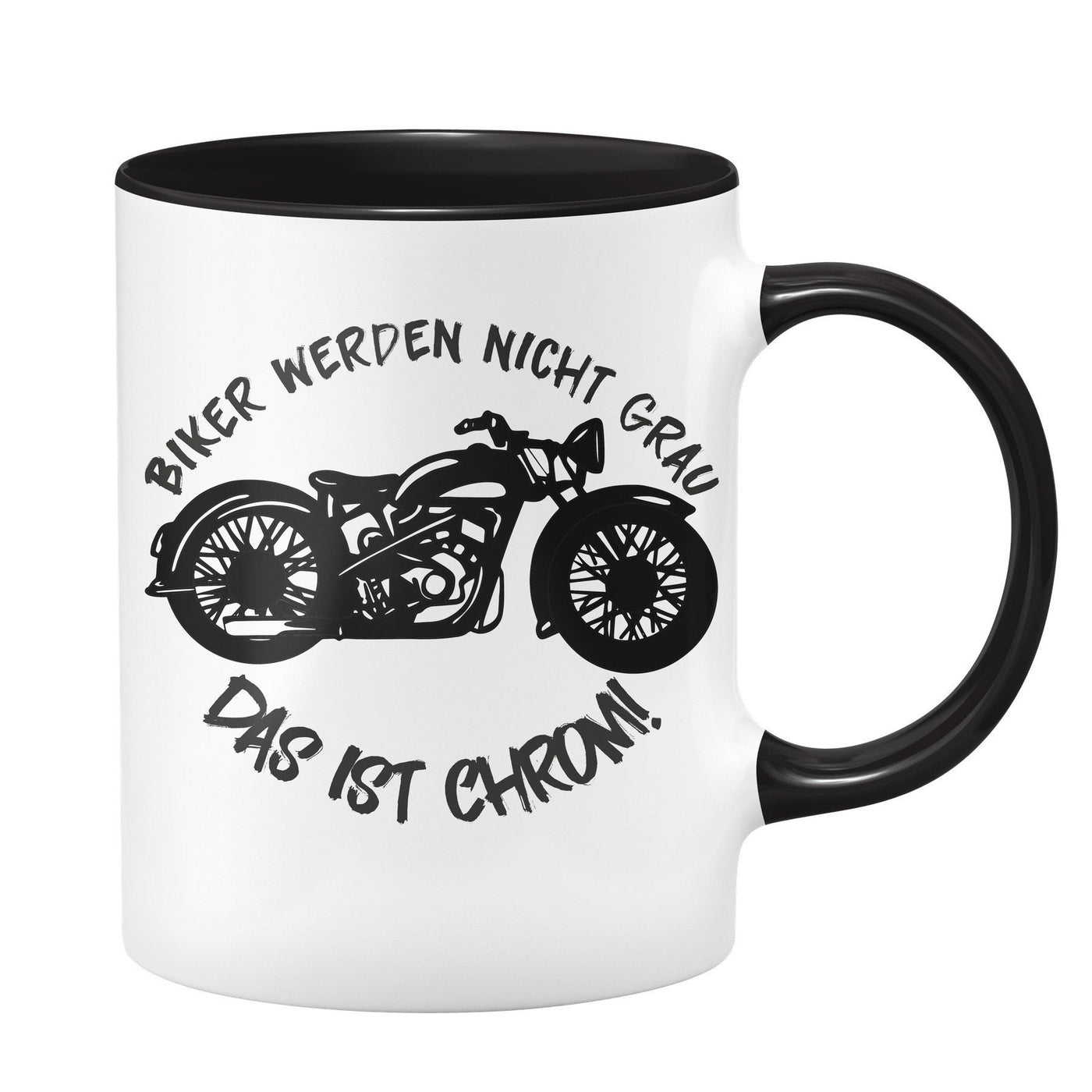 Bild: Motorrad Tasse - Biker werden nicht grau - Das ist Chrom Geschenkidee