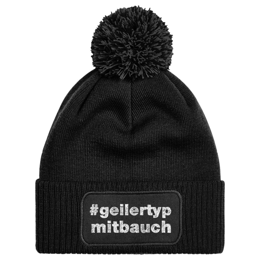 Bild: Mütze mit Bommel - #geilertypmitbauch Geschenkidee