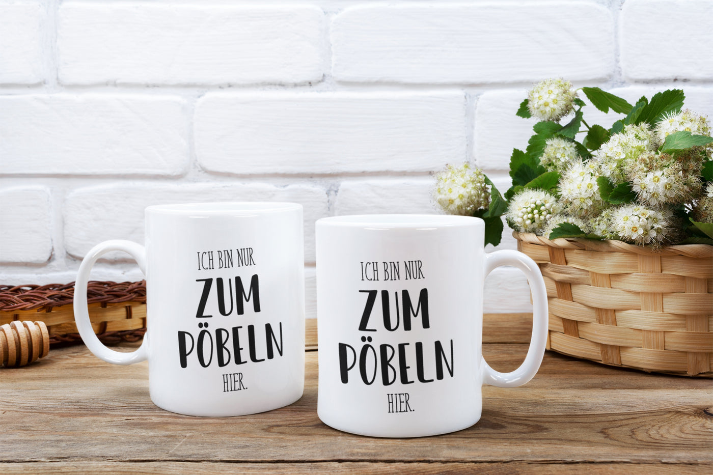 Tasse - Ich bin nur zum Pöbeln hier. - Pure Statement