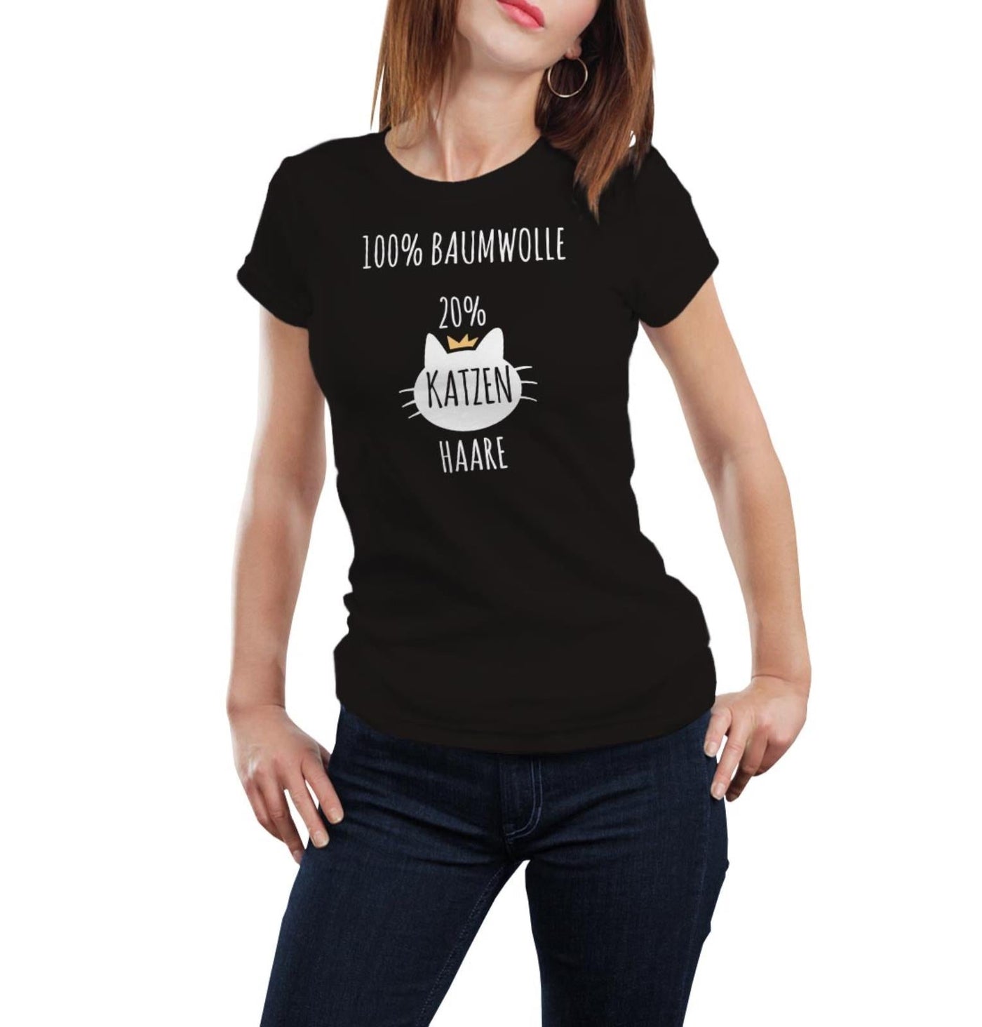 Bild: T-Shirt - 100% Baumwolle 20% Katzenhaare Geschenkidee