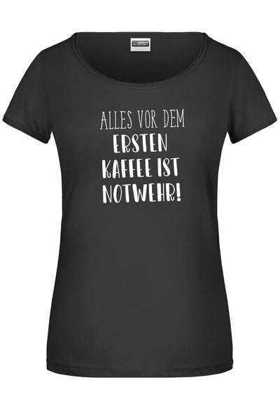 Bild: T-Shirt - Alles vor dem ersten Kaffee ist Notwehr! - Pure Statement Geschenkidee
