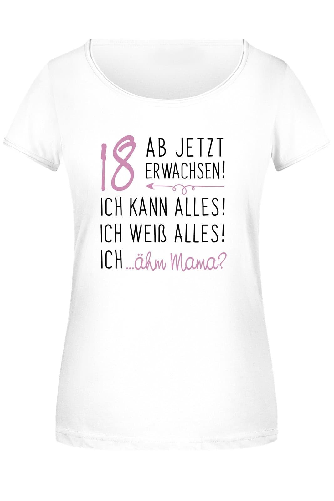 Bild: T-Shirt Damen - 18 ab jetzt erwachsen! Geschenkidee