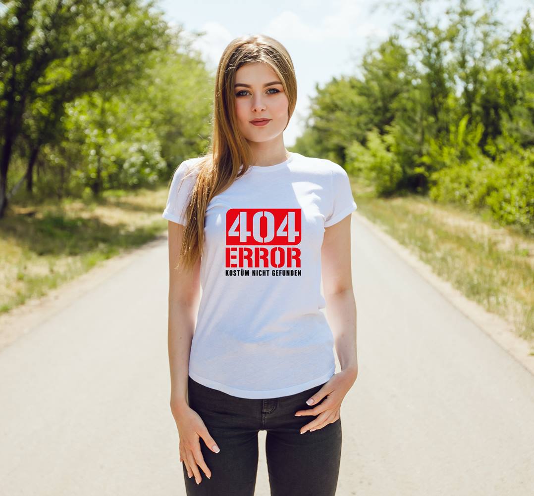 Bild: T-Shirt Damen - 404 Error Kostüm nicht gefunden Geschenkidee