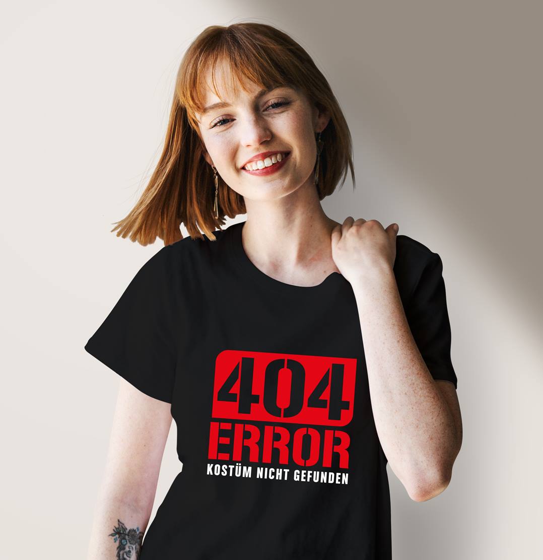 Bild: T-Shirt Damen - 404 Error Kostüm nicht gefunden Geschenkidee