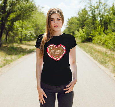 Bild: T-Shirt Damen - 51% Engerl 49% Deifi (Lebkuchenherz) Geschenkidee