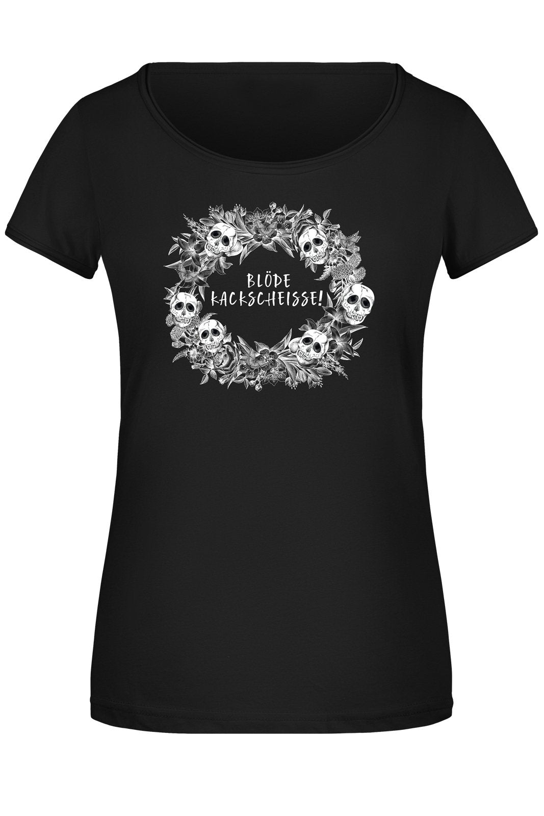 Bild: T-Shirt Damen - Blöde Kackscheisse! - Skull Statement Geschenkidee