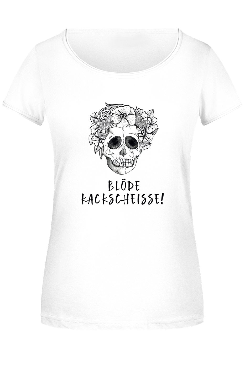 Bild: T-Shirt Damen - Blöde Kackscheisse! - Totenkopf Geschenkidee