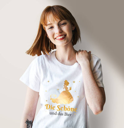 Bild: T-Shirt Damen - Die Schöne und das Bier Geschenkidee